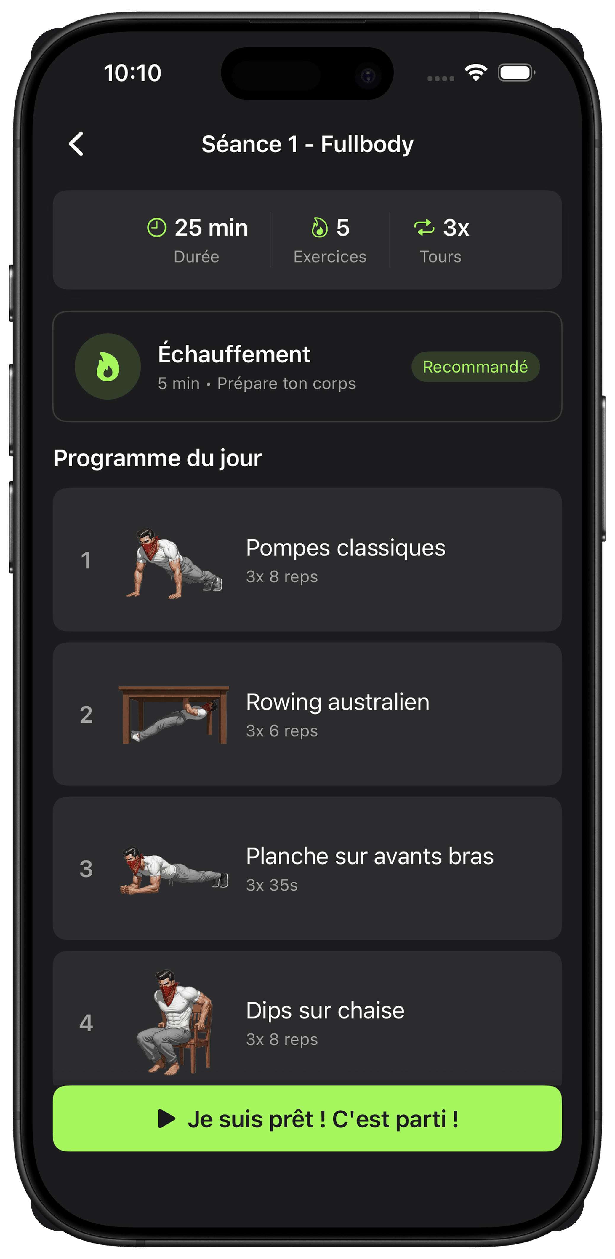 Ta séance, prête en 10 secondes