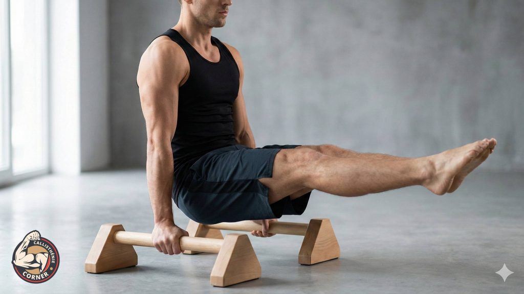 parallettes l sit homme callisthenie corner