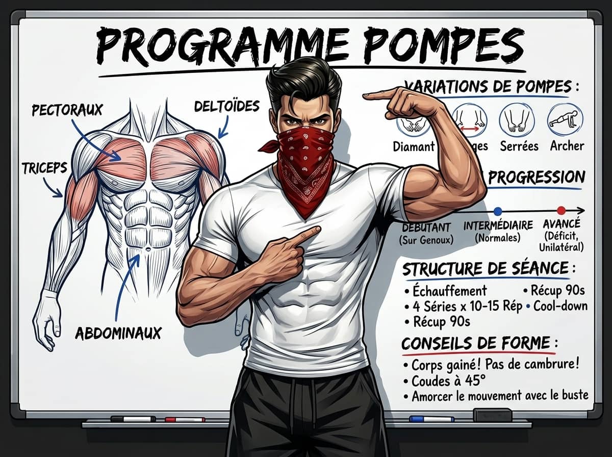 Programme Pompes : de 0 à 30 pompes en 8 semaines
