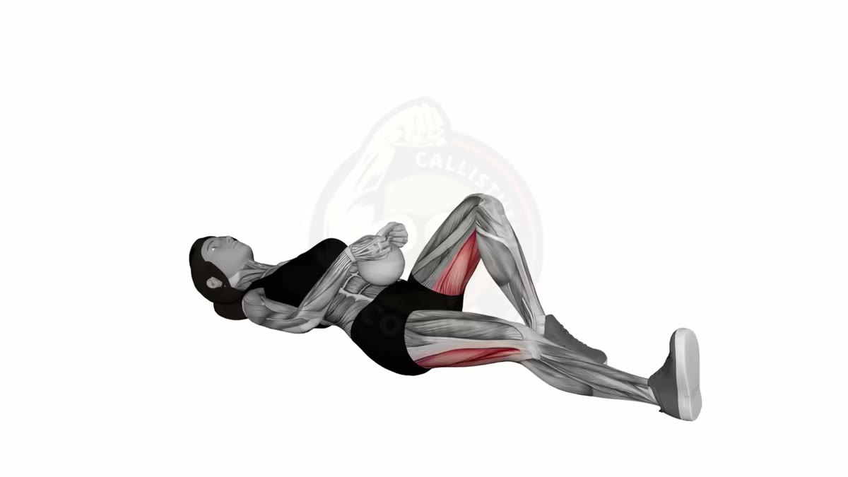Animation du single leg glute bridge avec kettlebell