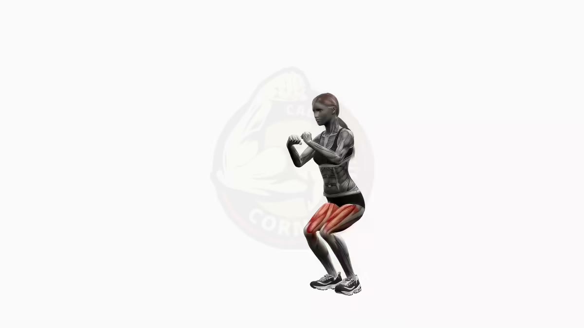 Animation des squats sautés - exercice cardio et renforcement jambes